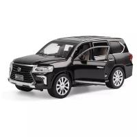 Металлическая машинка модель инерционная XLG M923X Lexus LX 570 (черный) 1:24 с звуком и светом