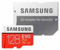 Карта памяти Samsung EVO Plus microSDXC 128 ГБ Class 10, UHS-I U3, R/W 95/90 МБ/с, адаптер на SD