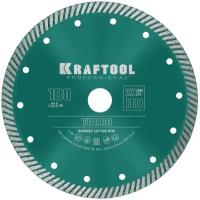 KRAFTOOL TURBO 180мм, диск алмазный отрезной сегментир по армир бетону, кирпичу, тротуар плитке, граниту, черепице (180х22.2 мм, 10х2.6 мм), 36682-180