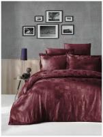 Постельное белье First Choice Жаккард Евро - Clover Dark Red