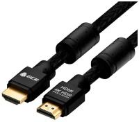 GCR Кабель PROF 12.0m HDMI 2.0, черный нейлон, AL корпус черный, фер. кольца, HDR 4:2:0, Ultra HD, 3D, AUDIO, 18.0 Гбит/с