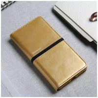 Чехол-книжка MyPads Una Fitto для Huawei Honor 4c (CHM-TL00H /C8818 /CL00) из водоотталкивающей эко-кожи на жесткой металлической основе золотой