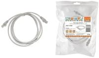 Патч-корд народный U/UTP Cat 5e 4PR 24AWG PVC, литой 1,5 м, серый