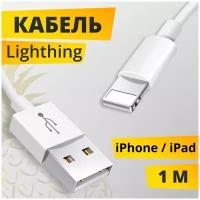 Зарядный кабель для iPhone, iPad и iPad с разъемом Lightning / Кабель для зарядки USB - Lightning 1m (Белый)