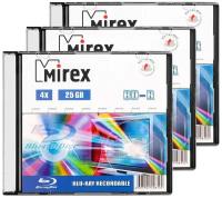 Диск BD-R 25 Gb Mirex 4x Slim box, упаковка 3 шт