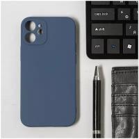 Чехол LuazON для телефона iPhone 12 mini, Soft-touch силикон, глубокий синий
