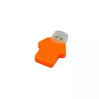 Пластиковая флешка для нанесения логотипа в виде футболки (8 Гб / GB USB 2.0 Оранжевый/Orange Football_man Flash drive VF-405)