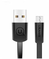 Дата-Кабель USAMS-U2 USB - micro USB, плоский, черный