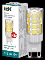 Лампа светодиодная Corn 3.5Вт капсульная 4000К нейтр. бел. G9 230В керамика IEK LLE-Corn-4-230-40-G9