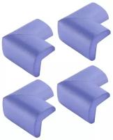 Защитные мягкие уголки для мебели 4 шт фиолетовые Г-профиль
