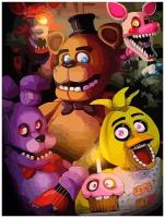 Картина по номерам на холсте игра five nights at Freddy's (хоррор) - 8417 В 30x40