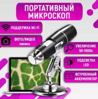 Цифровой электронный USB микроскоп с подсветкой