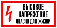 Высокое напряжение. Опасно для жизни. 150х300 мм