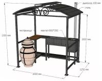 Беседка с мангалом и местом под тандыр metalмангал