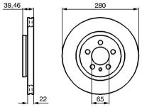 Тормозной диск передний Bosch 0986479156 для Volkswagen Passat