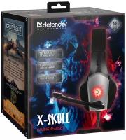 Игровые наушники с микрофоном Defender X-Skull черный+серый, провод 2.1 м