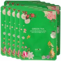 Тканевая маска с экстрактом зеленого чая Eyenlip Green Tea Oil Moisture Essence Mask, 25 мл - 10 шт