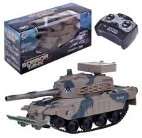 Игрушка Боевой танк р/у, на аккумуляторах, з/у, с пульками, в коробке серый (9345-1)