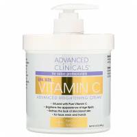 Advanced Clinicals, Осветляющий крем Advanced с витамином C, 454 г