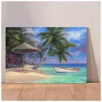 Картина Райский остров, 30x40 см, картина на холсте на деревянном подрамнике с настенным креплением