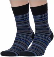 Комплект из 2 пар мужских носков Брестские (БЧК) рис. 022, черно-синие