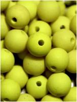Бусины акриловые 10 мм, шарик, матовые, 25 шт, желтый
