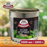 Огурчики 9-12 см. 3000 мл./2800 гр. (огурцы) маринованные хрустящие, Скатерть-Самобранка