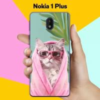 Силиконовый чехол на Nokia 1 Plus Кот В Очках / для Нокиа 1 Плюс