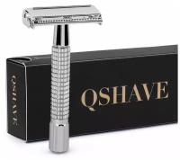 Бритва бабочка мужская QSHAVE / Т-образная бритва / Т-образный станок / С двойным лезвием / Безопасная / Гребень закрытого типа