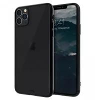 Панель силиконовая Uniq Glacier Glitz для iPhone 11 Pro Max прозрачная с черным кантом