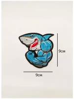 Заплатка / текстильный патч/ Нашивка / Термоаппликация / Термонаклейка Акула Shark