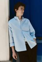 Рубашка мужская Befree Рубашка прямая классическая с нагрудным карманом ManOxford-49-M небесно-голубой размер M