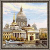 Набор для вышивания крестом Санкт-Петербург. Адмиралтейская набережная Риолис арт.1283 40х40 см