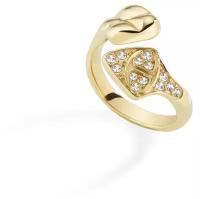 Кольцо Just Cavalli, нержавеющая сталь, золочение, кристалл, размер 18.5, золотой, золотой
