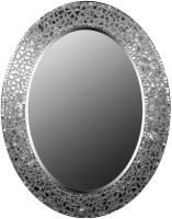 Зеркало овальное в раме из серебряной мозаики 