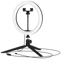 Светильник GAUSS настольный кольцевой для селфи на штативе с комплектом креплений для установки телефона . Диаметр 26 см. Работает от USB