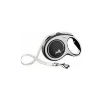 Flexi рулетка-ремень для собак, черная, New Comfort Tape black 50 кг, 8 м