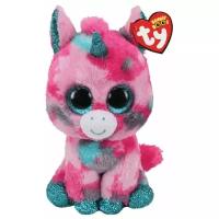 Мягкая игрушка TY Beanie boos Единорог Gumball, 15 см, голубой/розовый