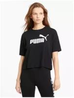 Футболка, PUMA ESS Cropped Logo Tee, Женская, размер XS; Black