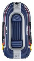 Лодка Treck X2, 2 местная, 255 х 127 х 36 см, вёсла 124 см, насос, до 225 кг, 61068 Bestway