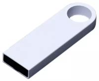 Компактная металлическая флешка с круглым отверстием (32 Гб / GB USB 2.0 Белый/White mini3 Flash drive модель 292 S)