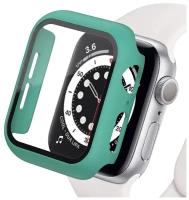 Защитное стекло для Apple Watch 38mm Lanxiu 3D Full cover с защищенными краями зеленое