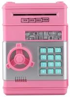 Копилка-сейф для денег с кодовым замком Number Bank, розовая