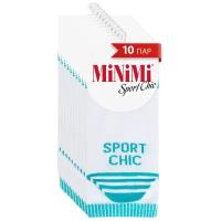 Носки женские MINIMI MINI SPORT CHIC 4302, короткие, с принтом, хлопок, спортивные, летние, Blu Scuro 35-38. Набор - 10 шт