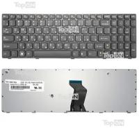 Клавиатура для ноутбука Lenovo B570, V570, Z570 Series. Плоский Enter. Черная, с черной рамкой. PN: 25-011910