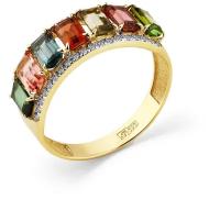 Кольца Master Brilliant Золотое кольцо с турмалином, бриллиантом