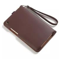 Чехол-клатч-сумка MyPads для Xiaomi Mi Pad 4 Plus с визитницей и держателем для руки из качественной импортной кожи коричневый