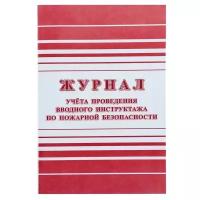 Журнал учёта проведения вводного инструктажа по пожарной безопасности А4, 12 листов, обложка офсет 160 г/м 2