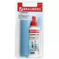 Набор BRAUBERG Cleaning set 510341 чистящий спрей+многоразовая салфетка для экрана, для оптики