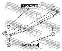 Сайлентблок задней балки Febest MSB035 для Mitsubishi Colt V, FTO, Lancer VI, VII, Mirage V